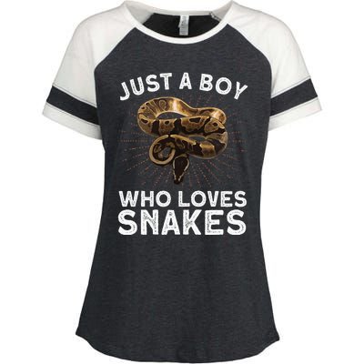 Funny Snake Art Reptile Animal Snake Lover Enza Ladies Jersey Colorblock Tee