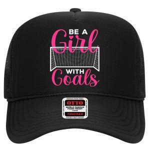 Funny Soccer Art For Teens Women Soccer Lovers Players High Crown Mesh Back Trucker Hat