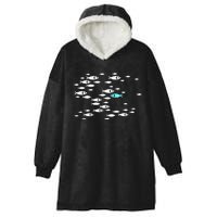 Fish Swim Against The Current In The Sea Hooded Wearable Blanket