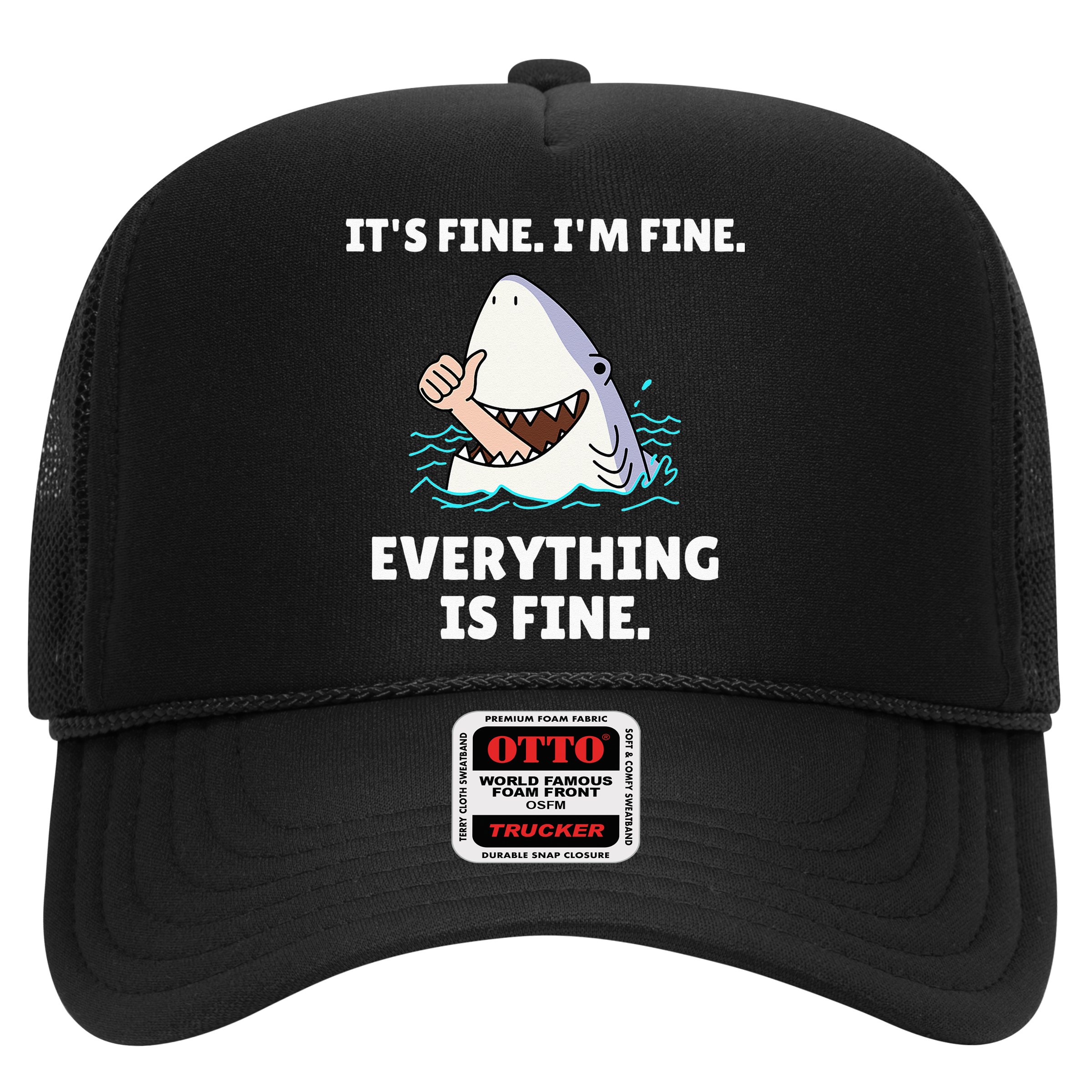Funny Shark Attack It’s Fine I’m Fine Everything Is Fine Hat