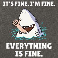 Funny Shark Attack It’s Fine I’m Fine Everything Is Fine Cotton Canvas Backpack