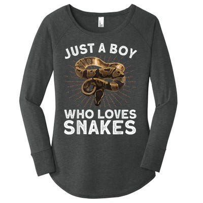 Funny Snake Art For Boy Kids Men Reptile Animal Snake Lover Women's Perfect Tri Tunic Long Sleeve Shirt