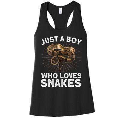 Funny Snake Art For Boy Kids Men Reptile Animal Snake Lover Women's Racerback Tank