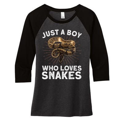 Funny Snake Art For Boy Kids Men Reptile Animal Snake Lover Women's Tri-Blend 3/4-Sleeve Raglan Shirt