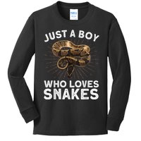 Funny Snake Art For Boy Kids Men Reptile Animal Snake Lover Kids Long Sleeve Shirt