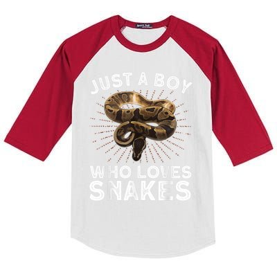 Funny Snake Art For Boy Kids Men Reptile Animal Snake Lover Kids Colorblock Raglan Jersey