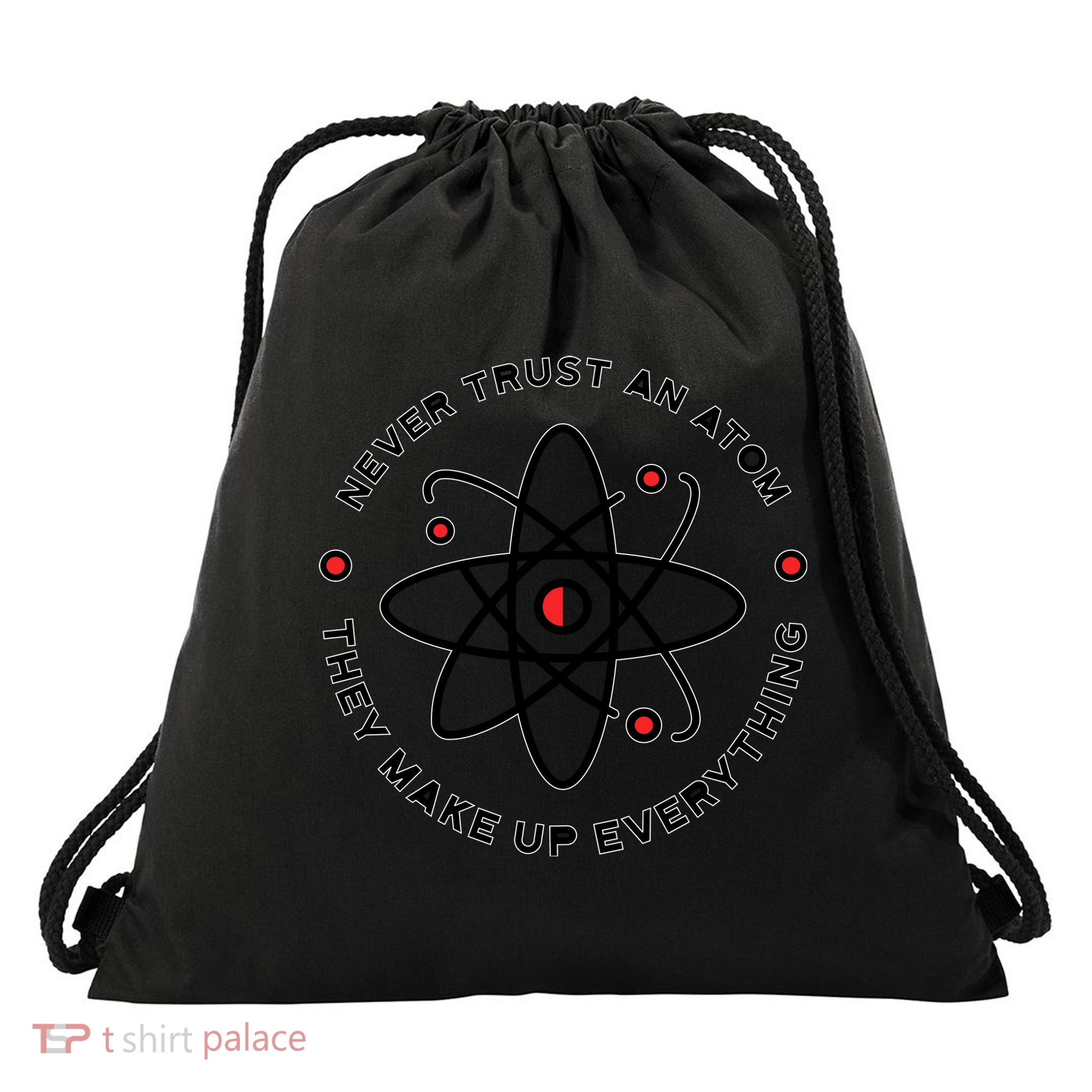 Funny Science Atom Design Drawstring Bag