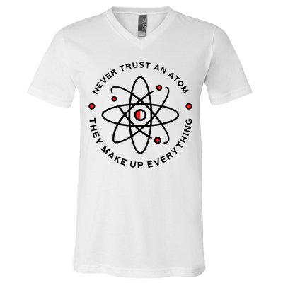 Funny Science Atom Design V-Neck T-Shirt