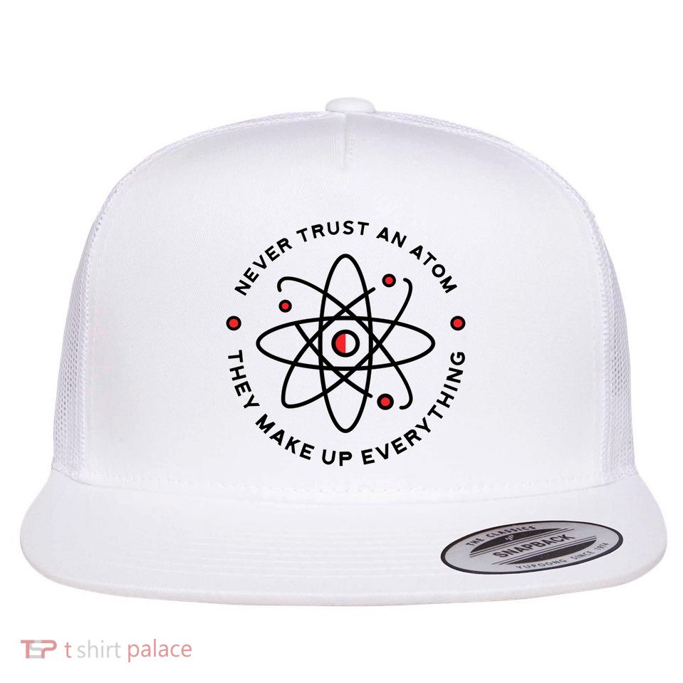 Funny Science Atom Design Flat Bill Trucker Hat