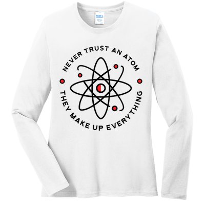 Funny Science Atom Design Ladies Long Sleeve Shirt