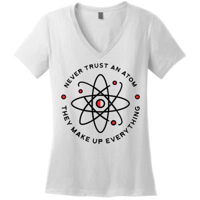 Funny Science Atom Design Women's V-Neck T-Shirt