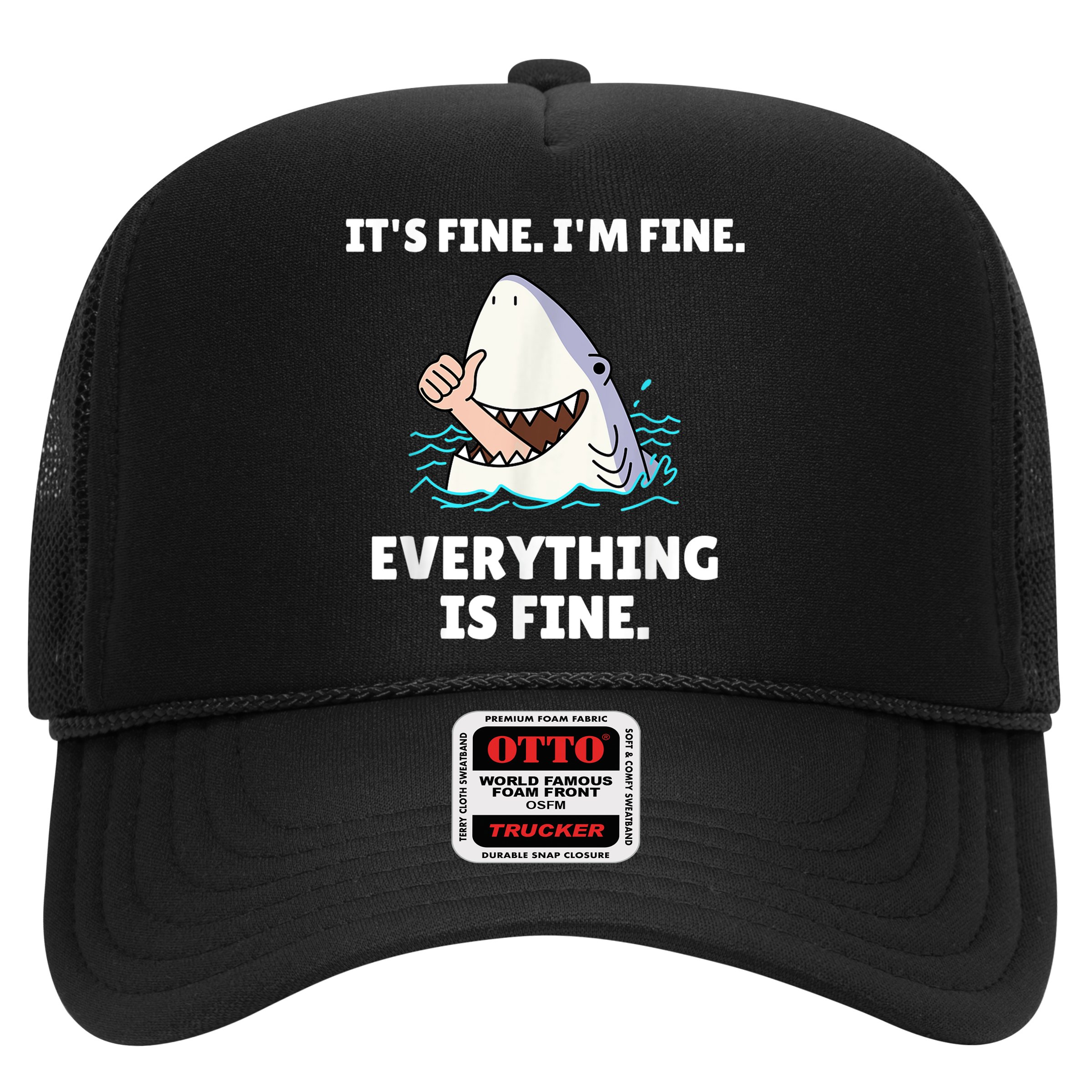 Funny Shark Attack It’s Fine I’m Fine Everything Is Fine Hat