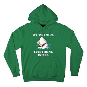 Funny Shark Attack It’s Fine I’m Fine Everything Is Fine Hoodie