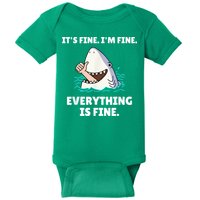 Funny Shark Attack It’s Fine I’m Fine Everything Is Fine Baby Bodysuit