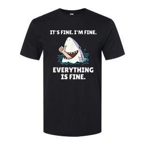 Funny Shark Attack It’s Fine I’m Fine Everything Is Fine Softstyle CVC T-Shirt