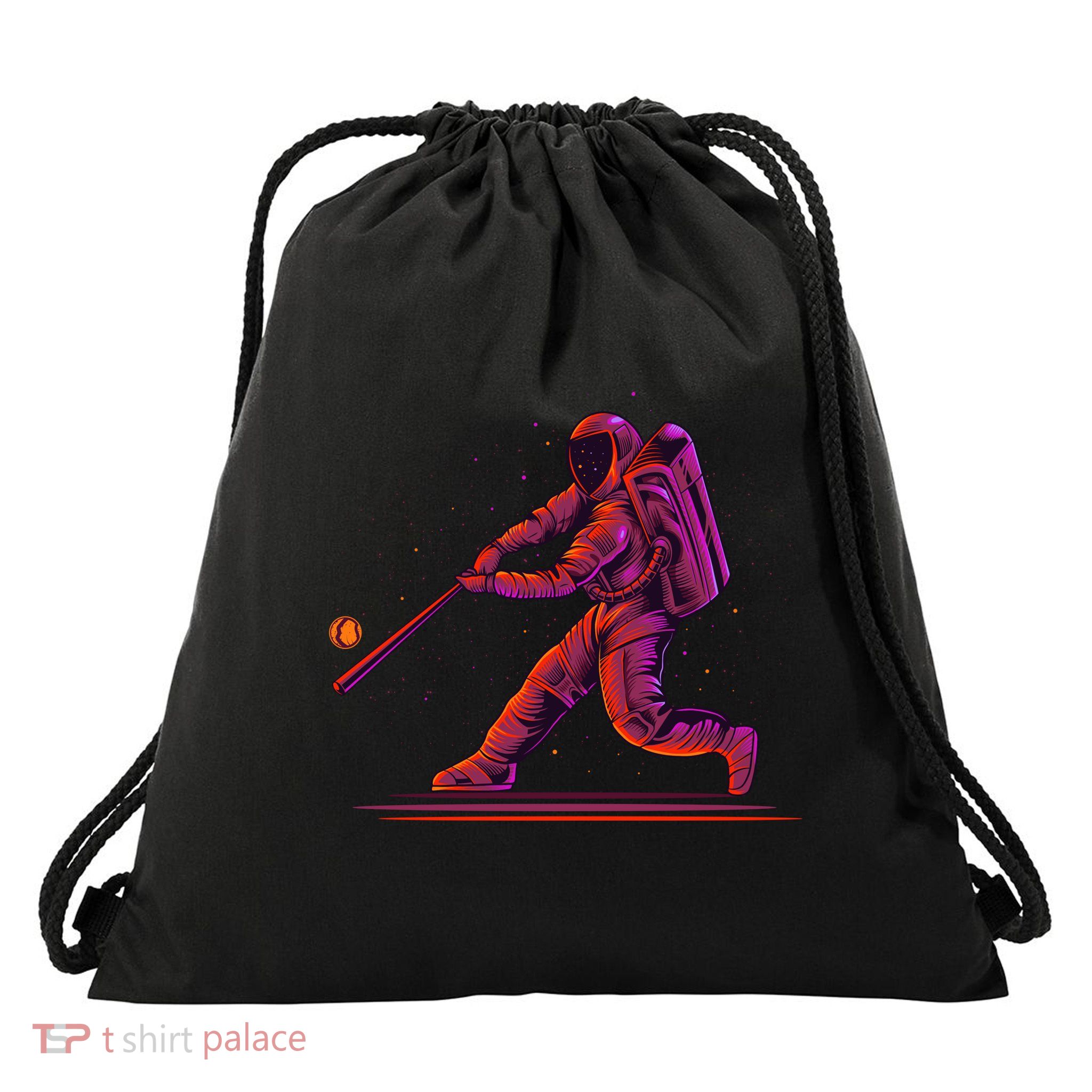 Funny Space Astronaut Baseball Drawstring Bag