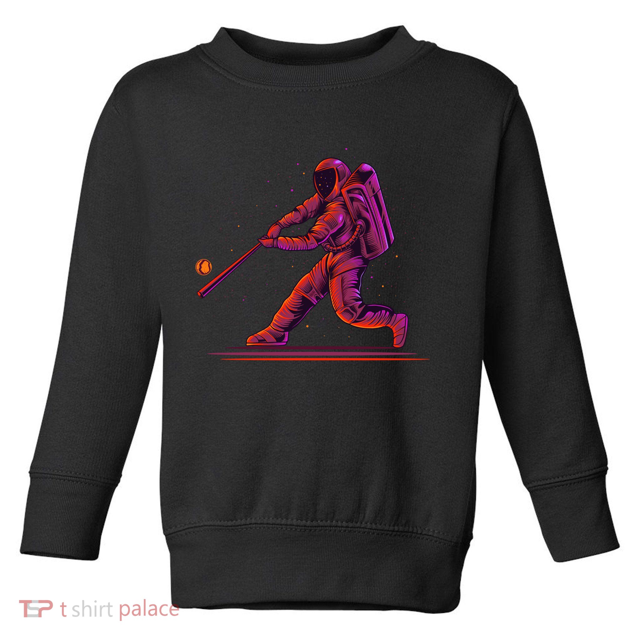 Funny Space Astronaut Baseball Toddler Sweatshirt