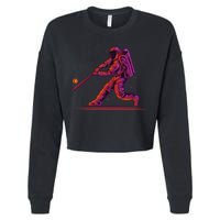Funny Space Astronaut Baseball Cropped Pullover Crew