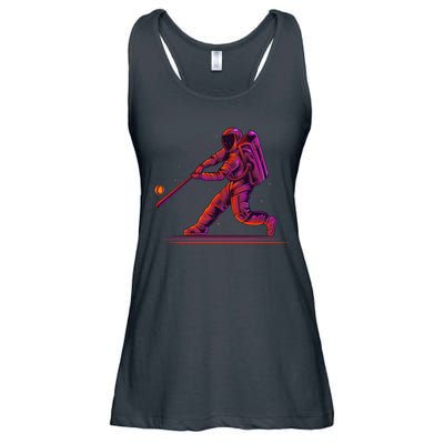 Funny Space Astronaut Baseball Ladies Essential Flowy Tank