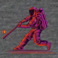 Funny Space Astronaut Baseball Magnet