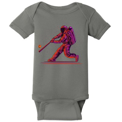 Funny Space Astronaut Baseball Baby Bodysuit