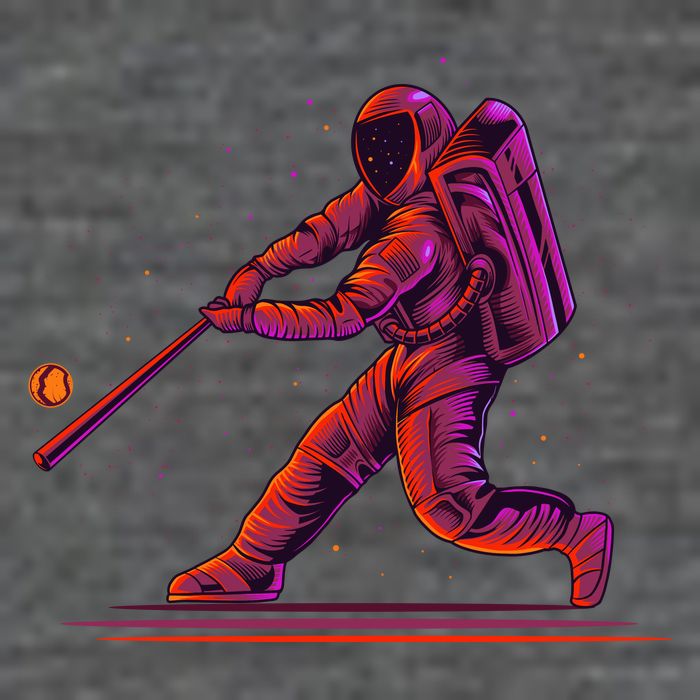 Funny Space Astronaut Baseball Kids T-Shirt