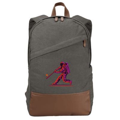 Funny Space Astronaut Baseball Cotton Canvas Backpack