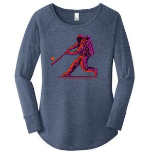 Funny Space Astronaut Baseball Women's Perfect Tri Tunic Long Sleeve Shirt