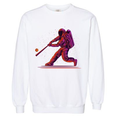 Funny Space Astronaut Baseball Garment-Dyed Sweatshirt
