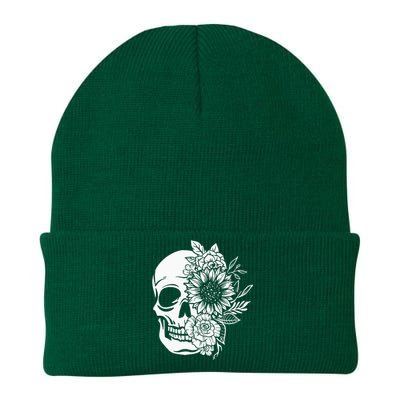 Floral Skull And Rose Magic Skull Knit Cap Winter Beanie