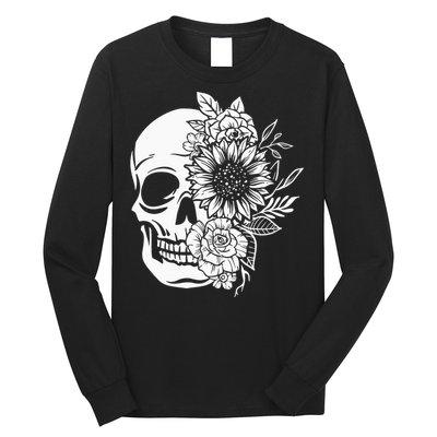 Floral Skull And Rose Magic Skull Long Sleeve Shirt