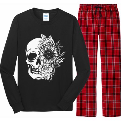 Floral Skull And Rose Magic Skull Long Sleeve Pajama Set