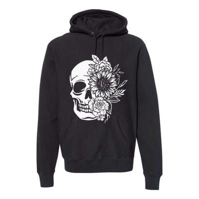 Floral Skull And Rose Magic Skull Premium Hoodie