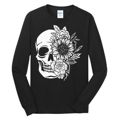 Floral Skull And Rose Magic Skull Tall Long Sleeve T-Shirt