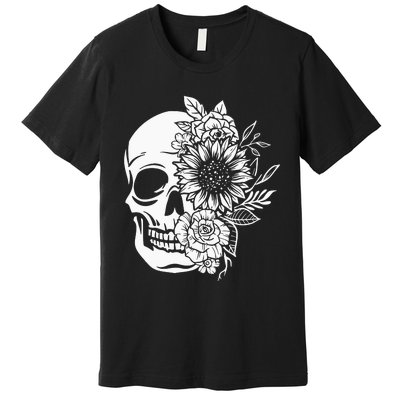 Floral Skull And Rose Magic Skull Premium T-Shirt