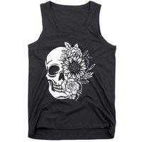 Floral Skull And Rose Magic Skull Tank Top