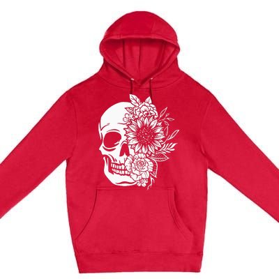 Floral Skull And Rose Magic Skull Premium Pullover Hoodie