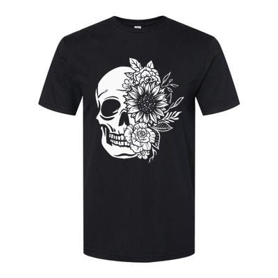 Floral Skull And Rose Magic Skull Softstyle CVC T-Shirt