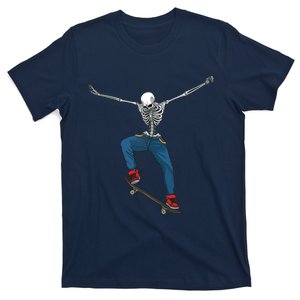 Funny Skateboard Art For Women Skateboarder Skeleton T-Shirt