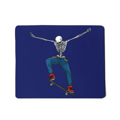 Funny Skateboard Art For Women Skateboarder Skeleton Mousepad