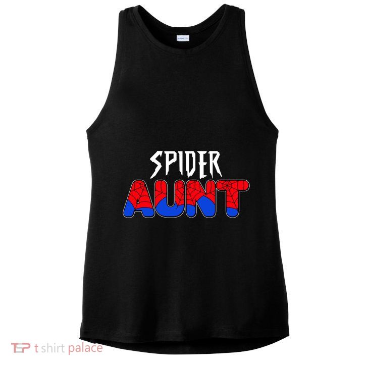 Funny Spider Aunt Matching Family Shirts Ladies PosiCharge Tri-Blend Wicking Tank
