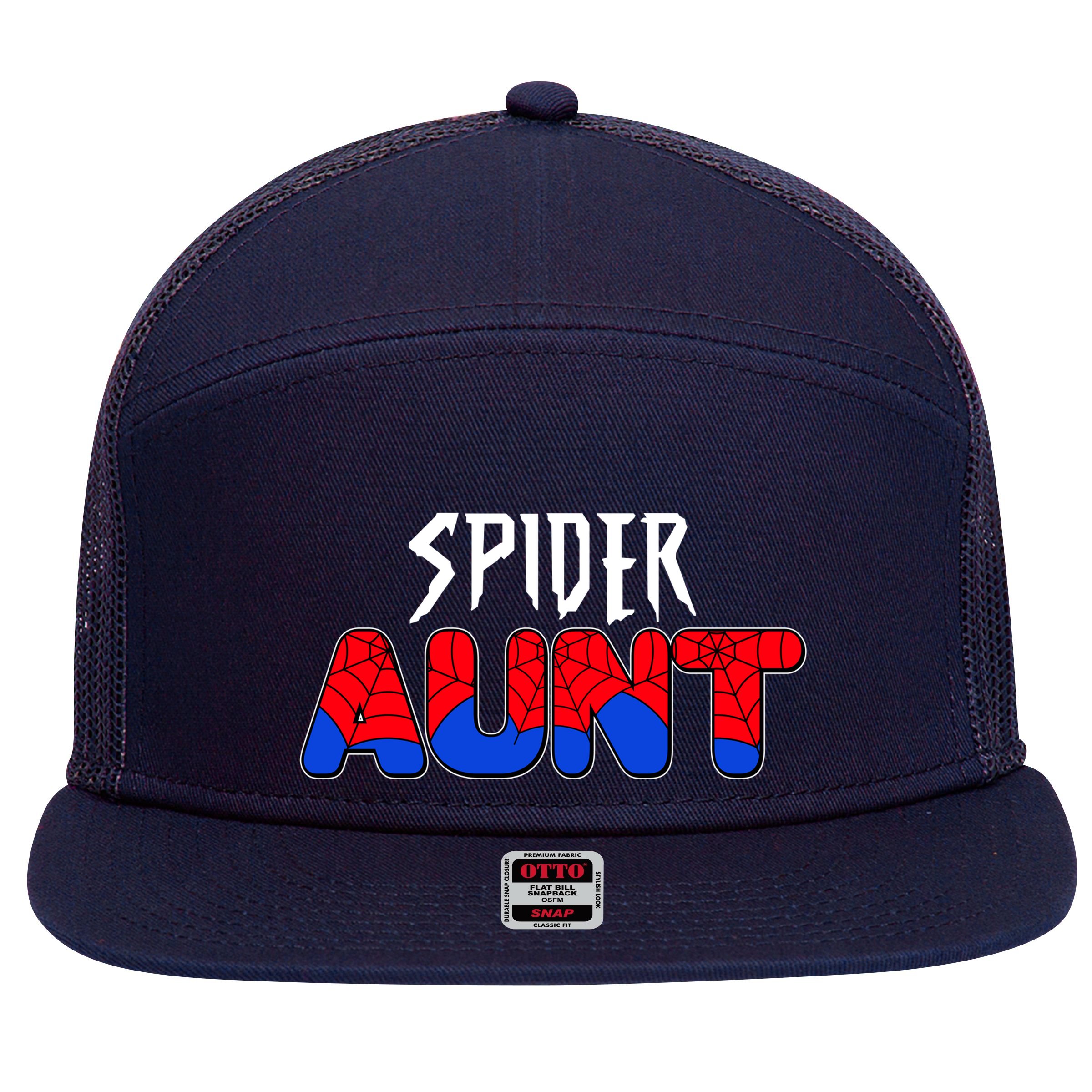 Funny Spider Aunt Matching Family Shirts 7 Panel Mesh Trucker Snapback Hat