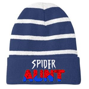 Funny Spider Aunt Matching Family Shirts Striped Beanie with Solid Band