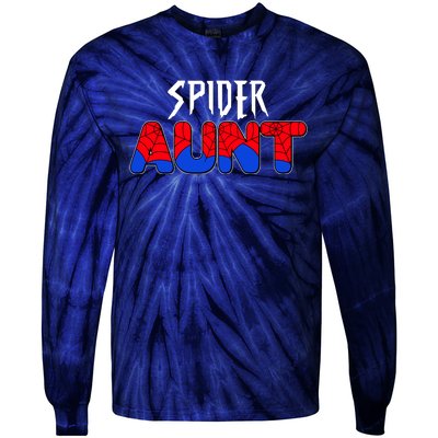 Funny Spider Aunt Matching Family Shirts Tie-Dye Long Sleeve Shirt