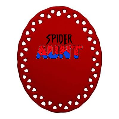 Funny Spider Aunt Matching Family Shirts Ceramic Oval Ornament