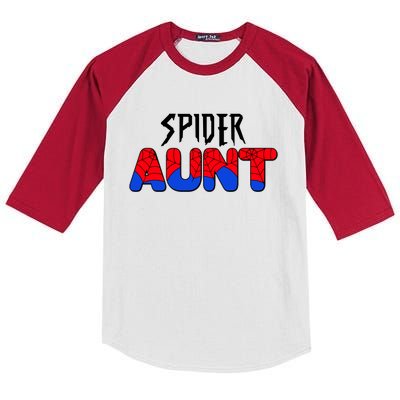 Funny Spider Aunt Matching Family Shirts Kids Colorblock Raglan Jersey