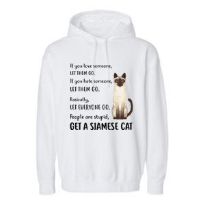 Funny Siamese Apparel Get A Siamese Kitten Cat Garment-Dyed Fleece Hoodie