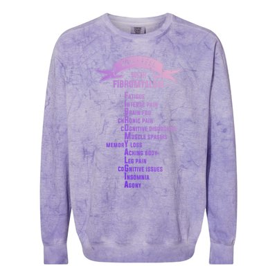 Fibromyalgia Spoonie And Fibro Awareness This Is My Flare Day Gift Colorblast Crewneck Sweatshirt