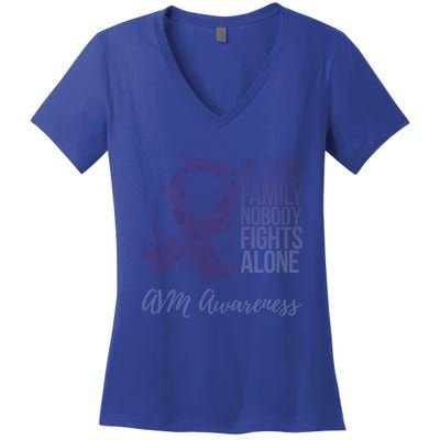 Family Support Arteriovenous Malformation Avm Awareness Gift Women's V-Neck T-Shirt