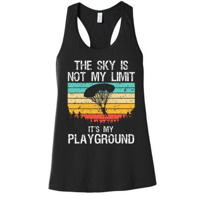 Funny Skydiving Art For Wo Skydive Lover Skydiver  Women's Racerback Tank